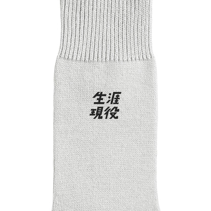 生涯現役ワンポイントソックス gray image