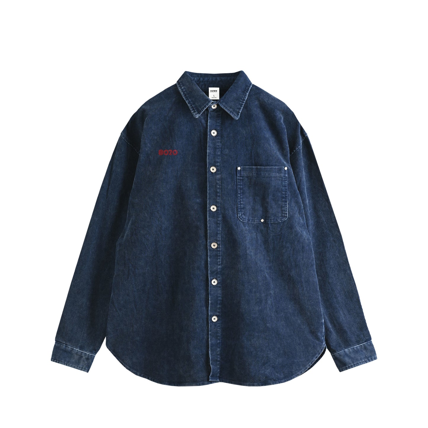 インディゴコーデュロイシャツ（刺繍8020ロゴ） indigo image
